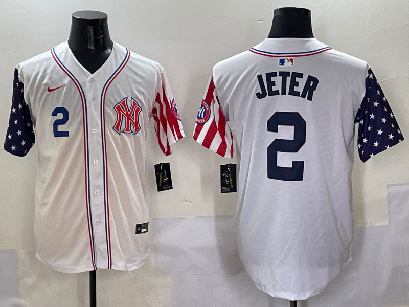 Men 2025  MLB New York Yankees #2 Jeter white jersey->new york yankees->MLB Jersey